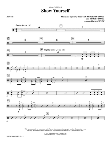 Show Yourself (from Disney's Frozen 2) (arr. Mac Huff) - Drums