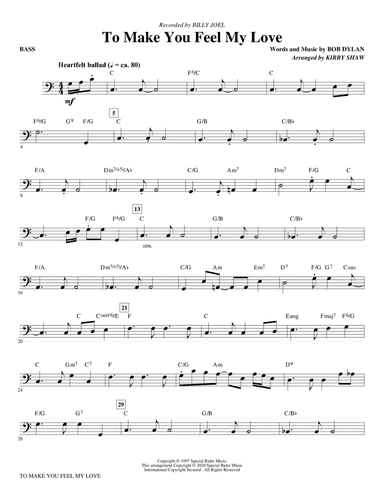 To Make You Feel My Love (arr. Kirby Shaw) - Bass