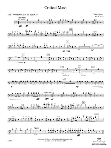 Critical Mass: (wp) 2nd B-flat Trombone B.C.