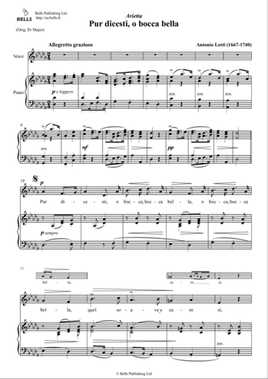 Pur dicesti, o bocca bella (D-flat Major)