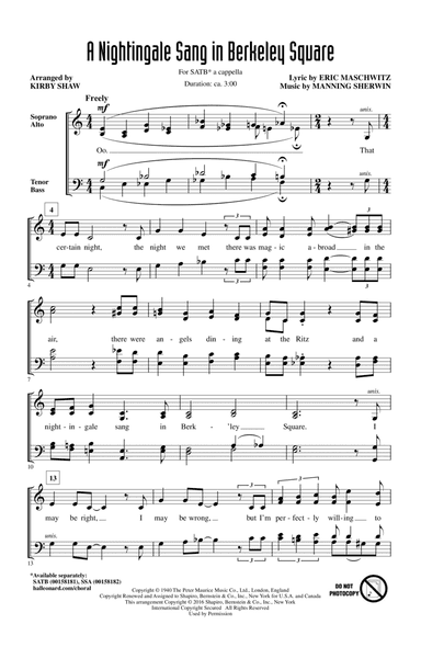A Nightingale Sang In Berkeley Square