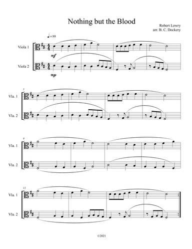 Nothing But the Blood (Viola Duet)