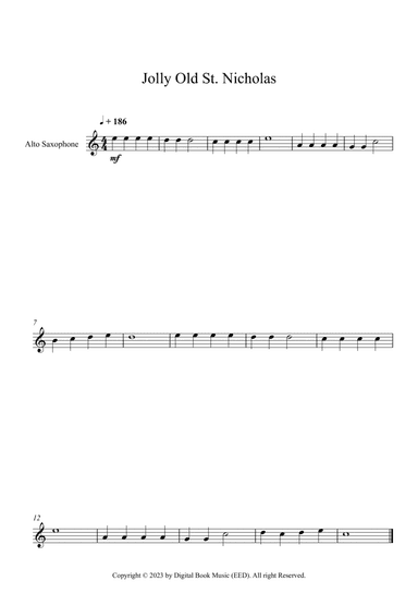 Jolly Old St. Nicholas (Alto Sax)