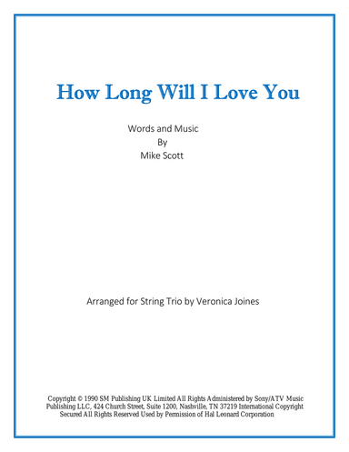 How Long Will I Love You