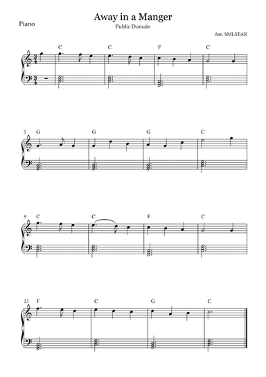 Away in a Manger PIANO sheet music