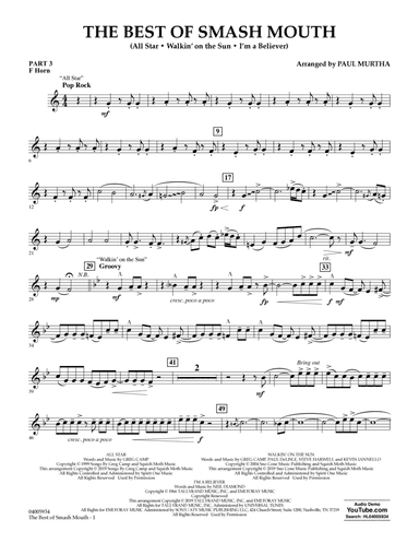 The Best of Smash Mouth (arr. Paul Murtha) - Pt.3 - F Horn