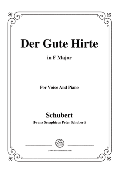 Schubert-Der Gute Hirte,in F Major,for Voice&Piano
