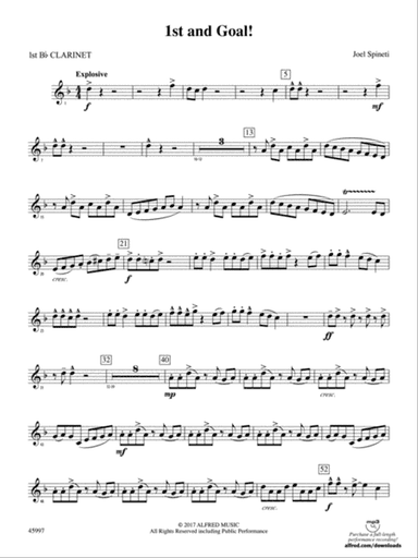 1st and Goal: 1st B-flat Clarinet