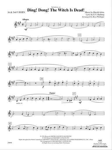 Variations on Ding! Dong! The Witch Is Dead!: 1st & 2nd F Horns
