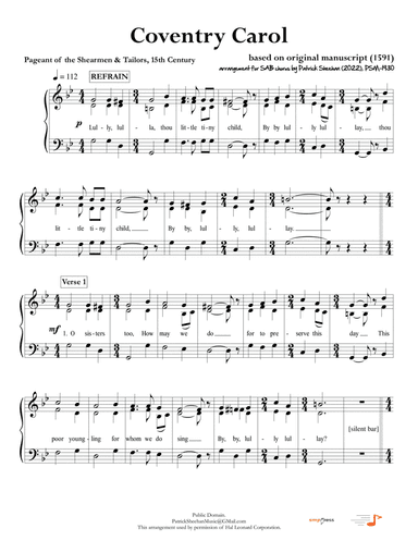 Coventry Carol (SAB arrangement)