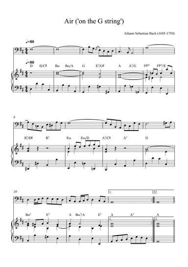 Air ('On the G srings') Trombone (with chords)