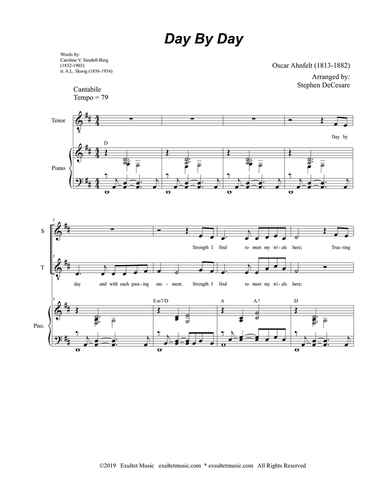 Day By Day (for 2-part choir - (Soprano & Tenor)