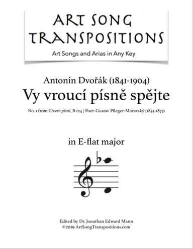 DVORÁK: Vy vroucí písně spějte (transposed to E-flat major)