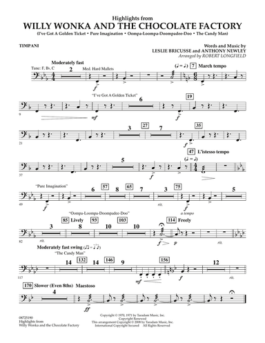 Highlights from Willy Wonka And The Chocolate Factory - Timpani