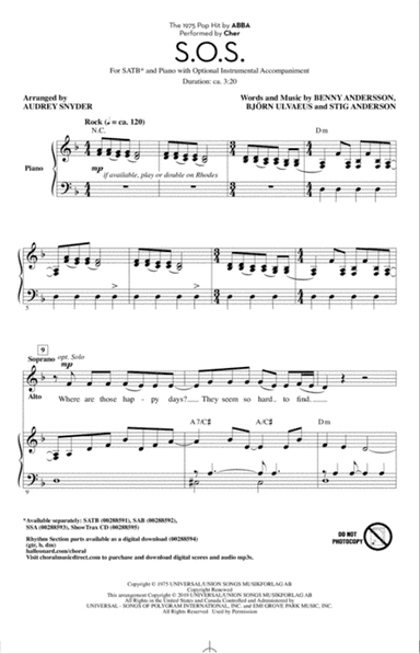 S.O.S. (arr. Audrey Snyder)