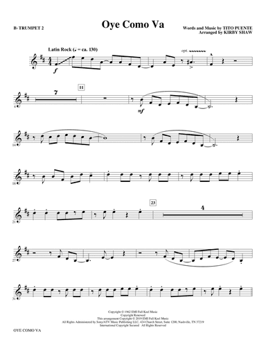 Oye Como Va (arr. Kirby Shaw) - Bb Trumpet 2