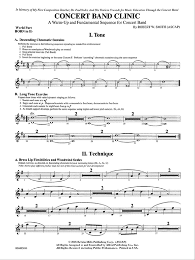 Concert Band Clinic (A Warm-Up and Fundamental Sequence for Concert Band): WP 1st Horn in E-flat