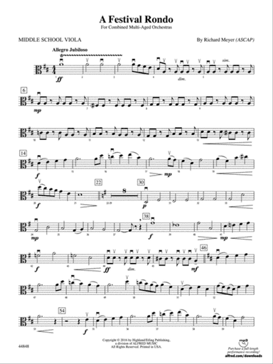 A Festival Rondo: Middle School Viola