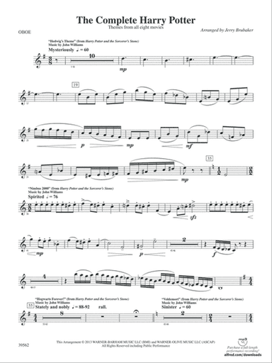 The Complete Harry Potter: Oboe