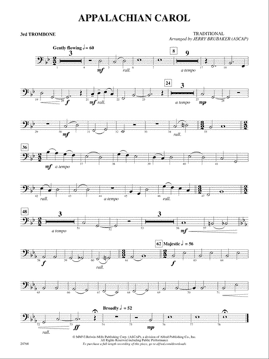 Appalachian Carol: 3rd Trombone