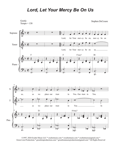 Lord, Let Your Mercy Be On Us (Duet for Soprano and Tenor solo)