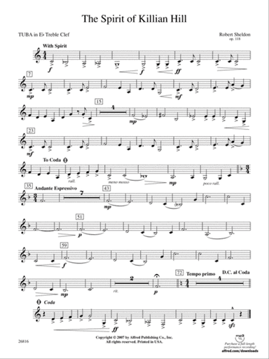 The Spirit of Killian Hill: (wp) E-flat Tuba T.C.