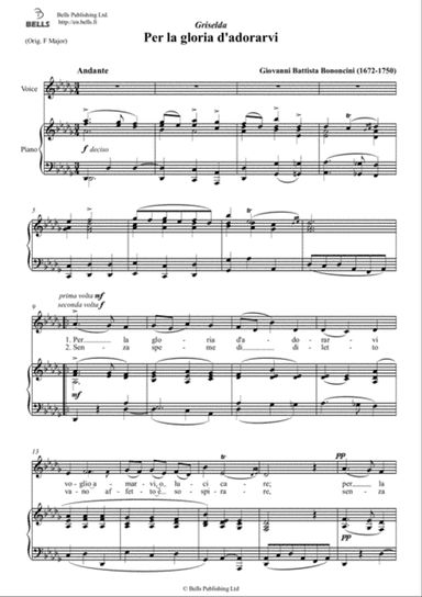 Per la gloria d'adorarvi (D-flat Major)