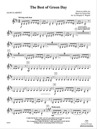 The Best of Green Day: 2nd B-flat Clarinet