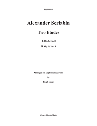 Two Etudes for Euphonium and Piano from Op. 8