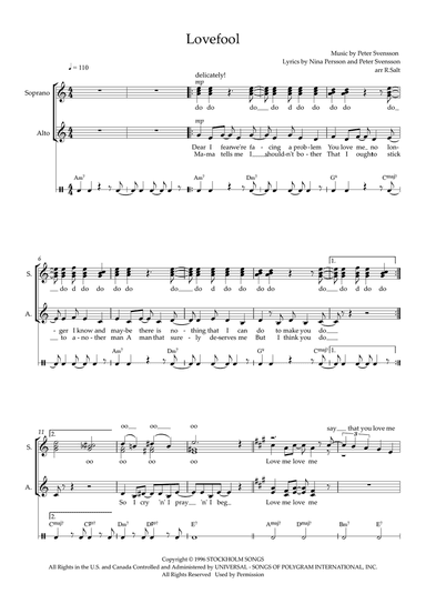 Lovefool (arr. Richard Salt)