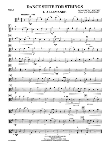 Dance Suite for Strings (I. Allemande, II. Sarabande, III. Gigue): Viola