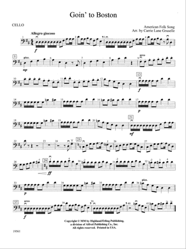 Goin' to Boston: Cello