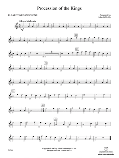 Procession of the Kings: E-flat Baritone Saxophone