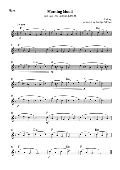 Morning Mood (solo flute - level 2 - with chords)