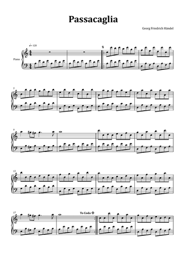 Passacaglia by Handel/Halvorsen - Piano