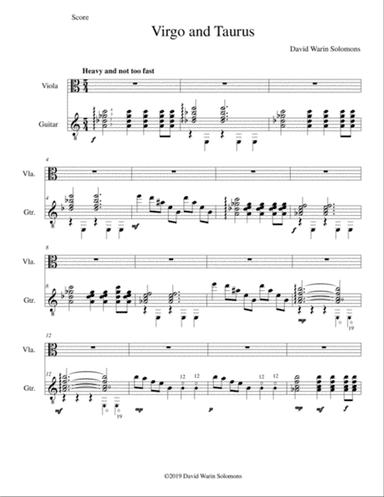 Virgo and Taurus for viola and classical guitar