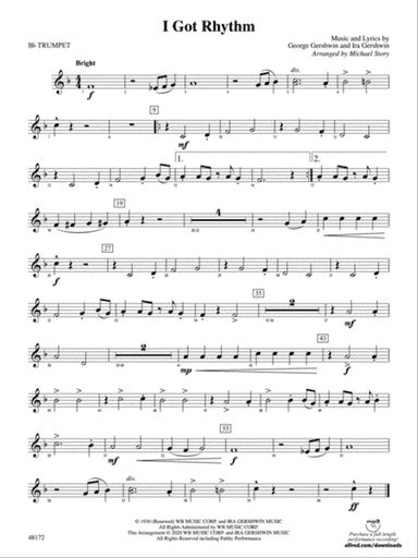 I Got Rhythm: 1st B-flat Trumpet