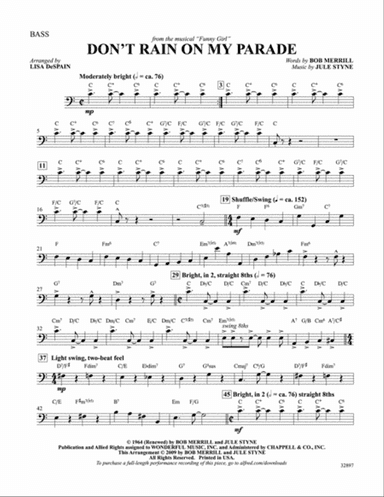 Don't Rain on My Parade (from the musical Funny Girl): String Bass