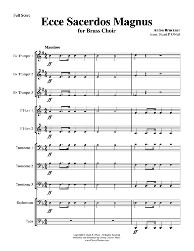 Ecce Sacerdos Magnus (Behold the Great Priest) for 10-part Brass Choir