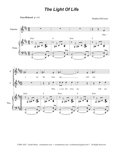 The Light Of Life (2-part choir - (Soprano and Tenor)
