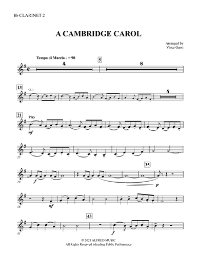 A Cambridge Carol: 2nd B-flat Clarinet