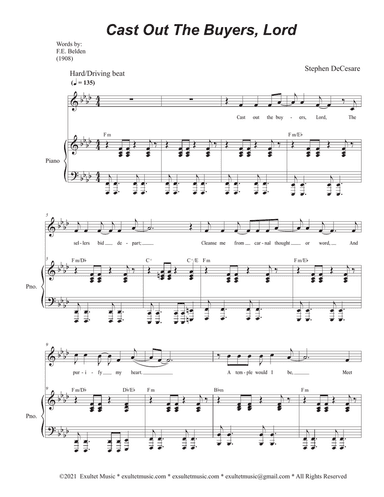Cast Out The Buyers, Lord (Vocal solo)