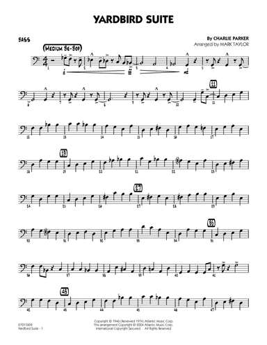 Yardbird Suite (arr. Mark Taylor) - Bass