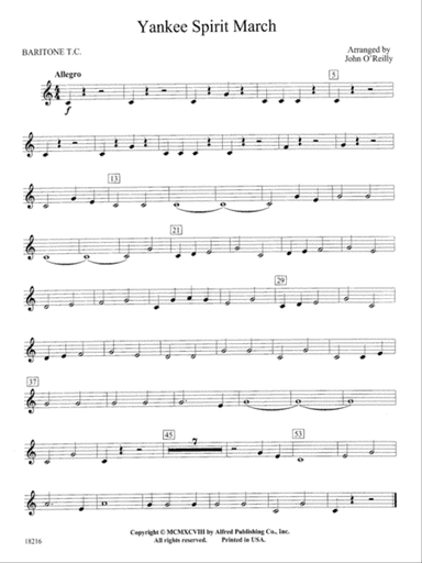 Yankee Spirit March: Baritone T.C.