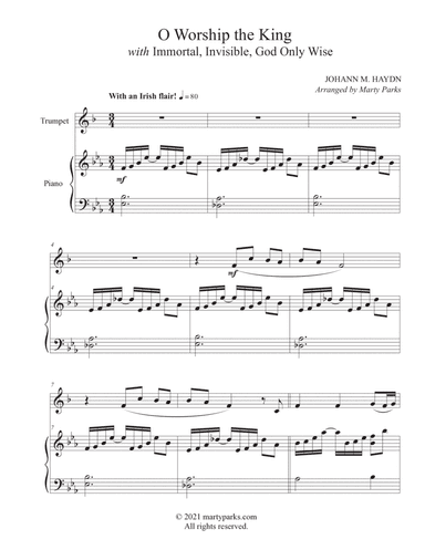 O Worship the King (Trumpet-Piano)