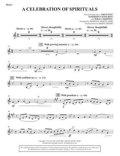 A Celebration of Spirituals - F Horn 2