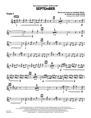 September (arr. Mark Taylor) - Trumpet 2