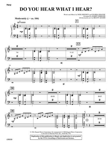 Do You Hear What I Hear? (Orchestration) (arr. Harry Simeone) - Harp
