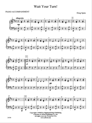 Wait Your Turn!: Piano Accompaniment