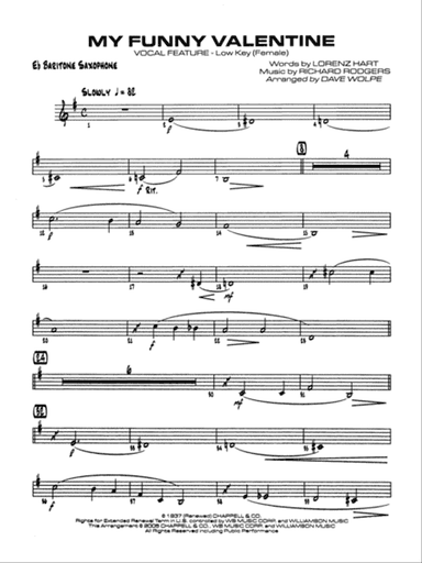 My Funny Valentine: E-flat Baritone Saxophone